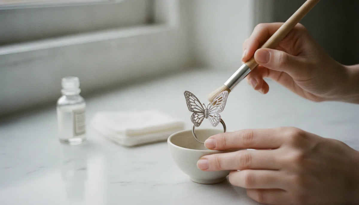 How to clean an open butterfly ring?