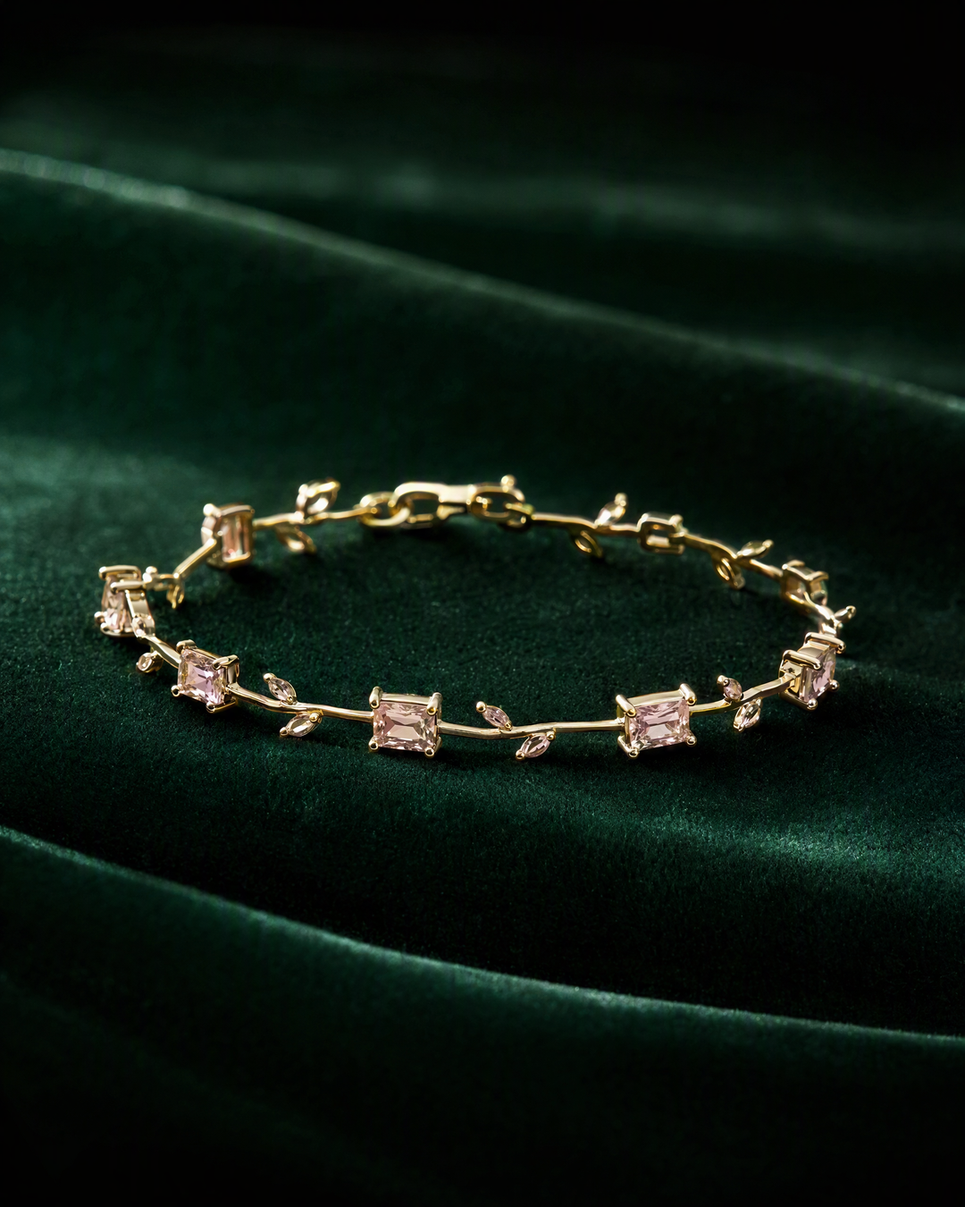 Pink crystal chain bracelet product view