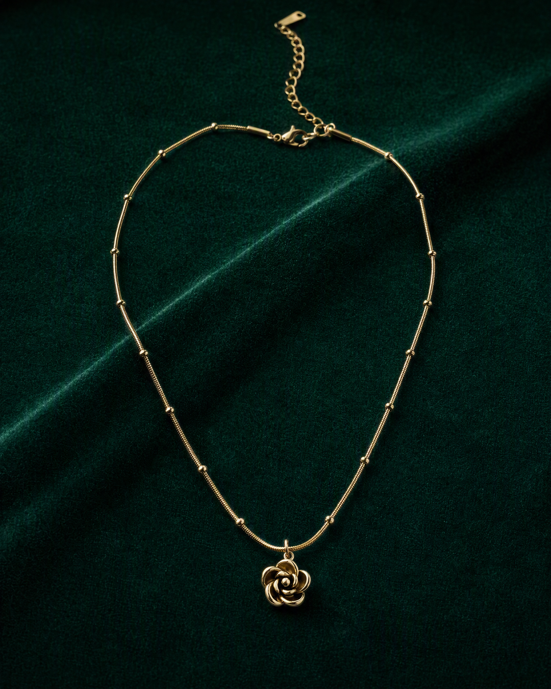 Rose pendant necklace product view