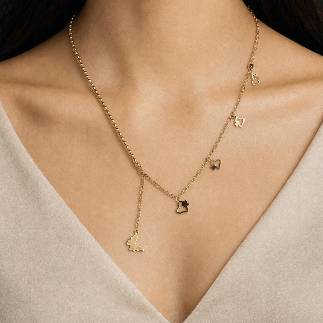Charm chain necklace styled view