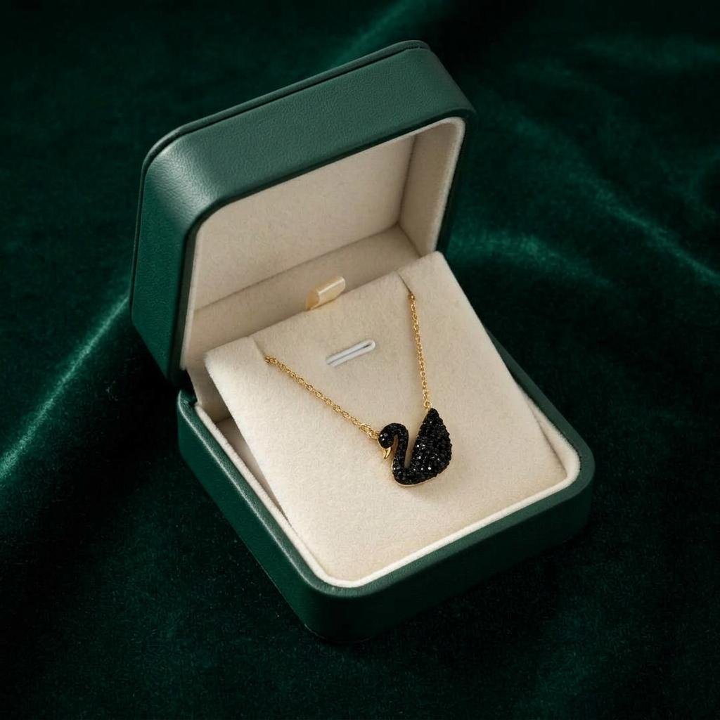 Black Swan Pave Pendant Necklace by RARE view 3