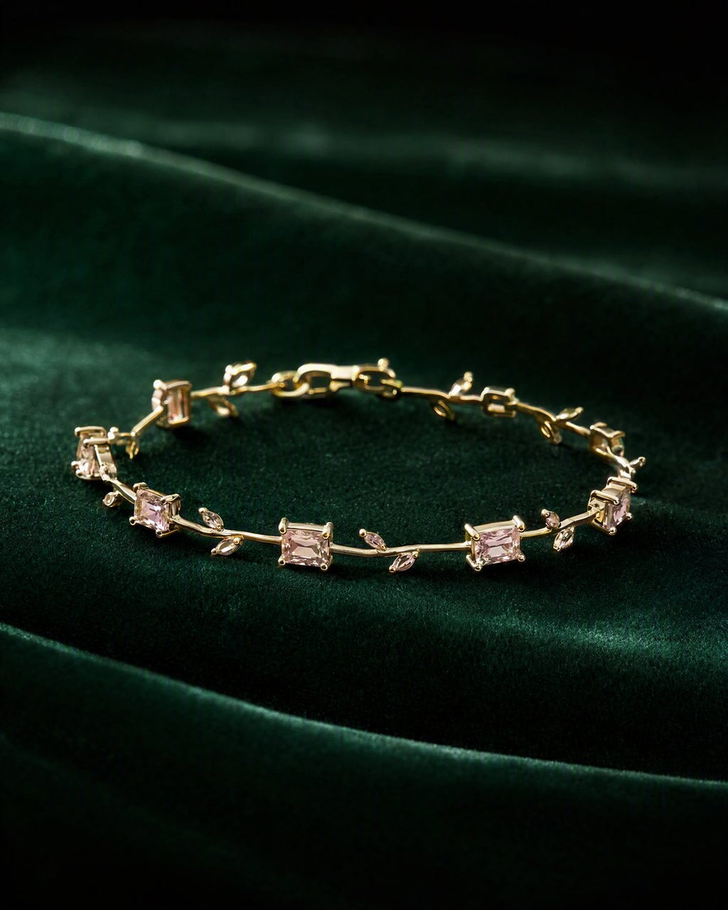 Blush Crystal Vine Bracelet by RARE