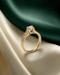 Classic Solitaire Pave Ring by RARE