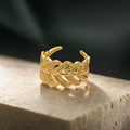 Feather Leaf Band Ring by RARE