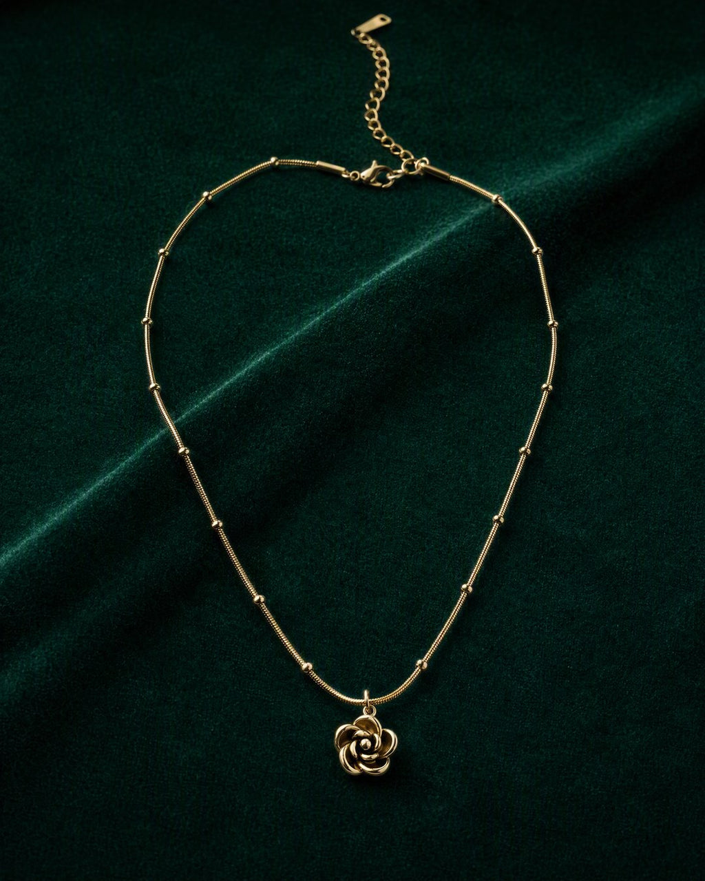 Golden Rose Pendant Necklace by RARE