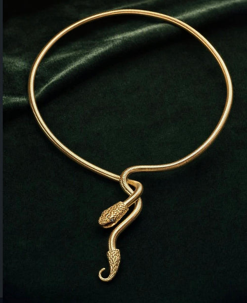 Golden Serpent Collar Necklace by RARE