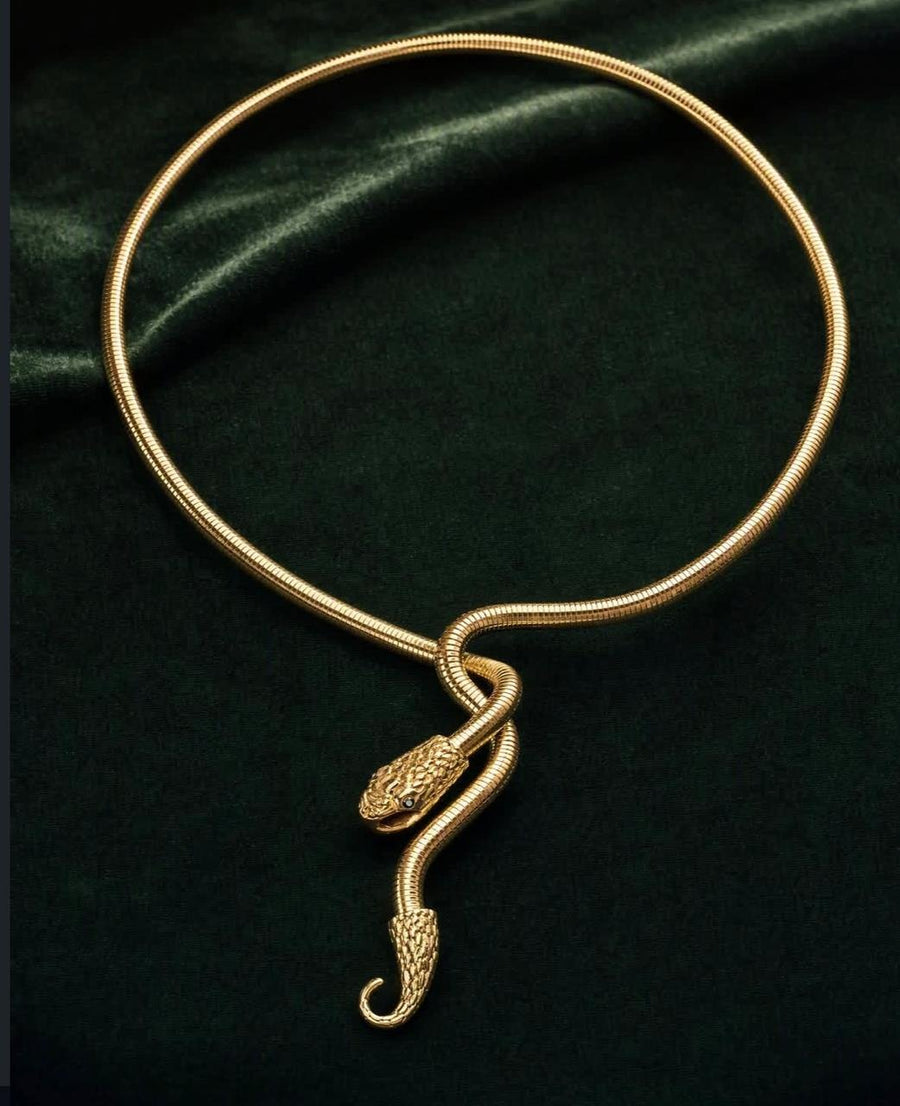 Golden Serpent Collar Necklace by RARE