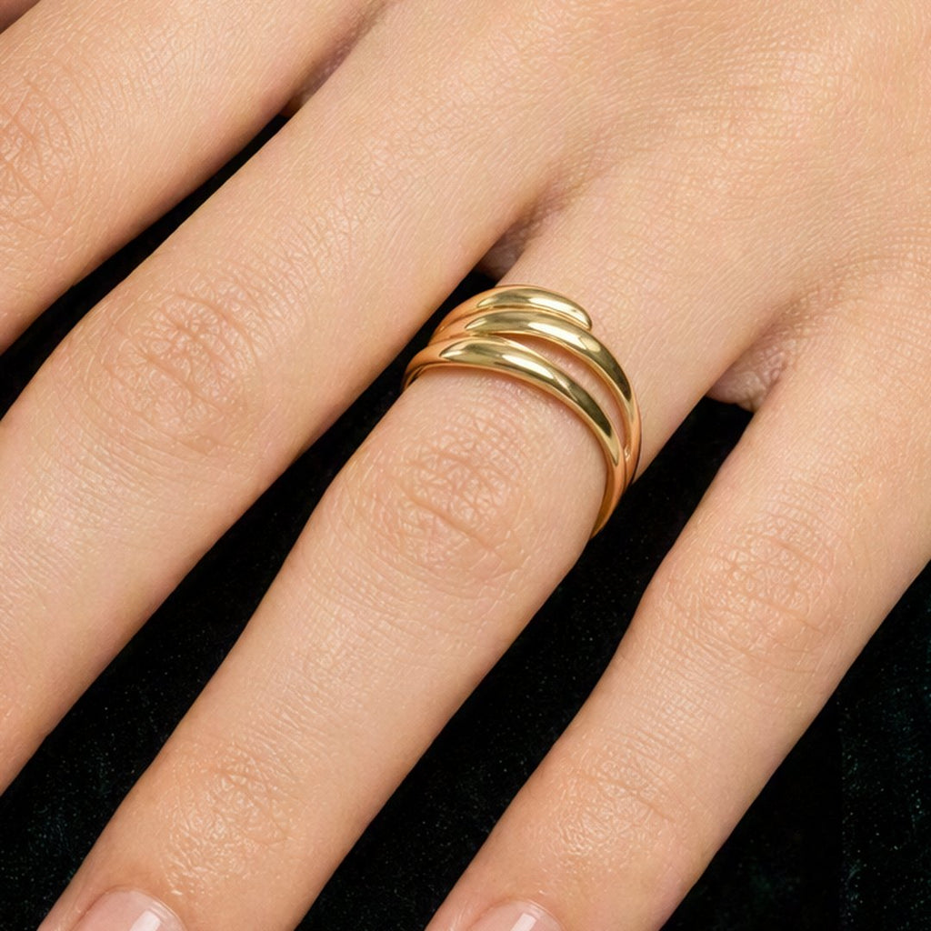 Triple Wrap Open Ring worn on model view 2