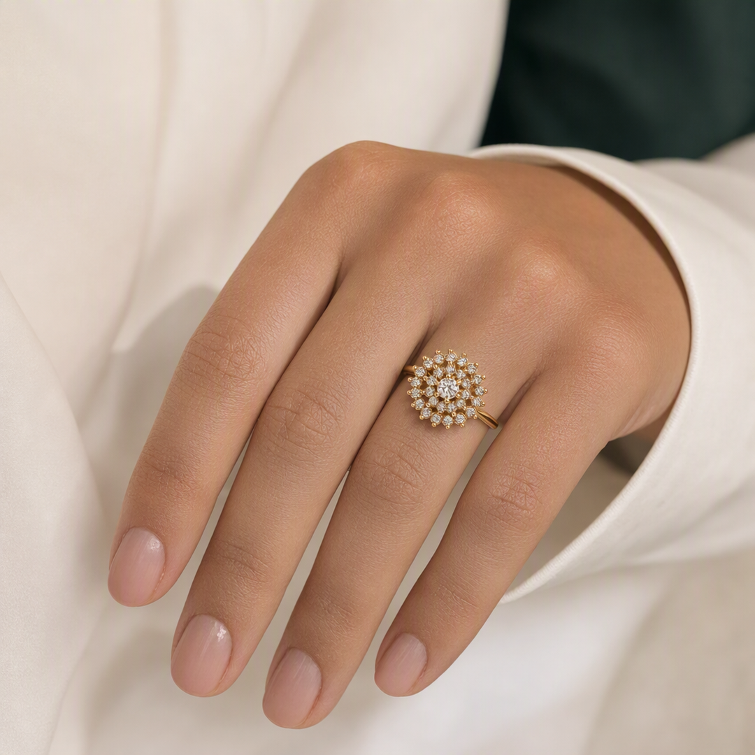 Round cluster ring styled view