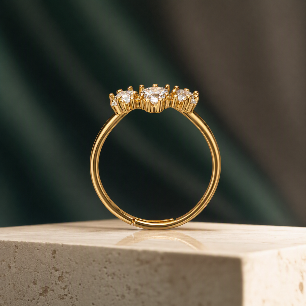 Floral halo ring square product view