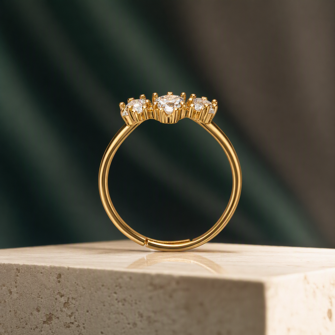 Floral halo ring square product view