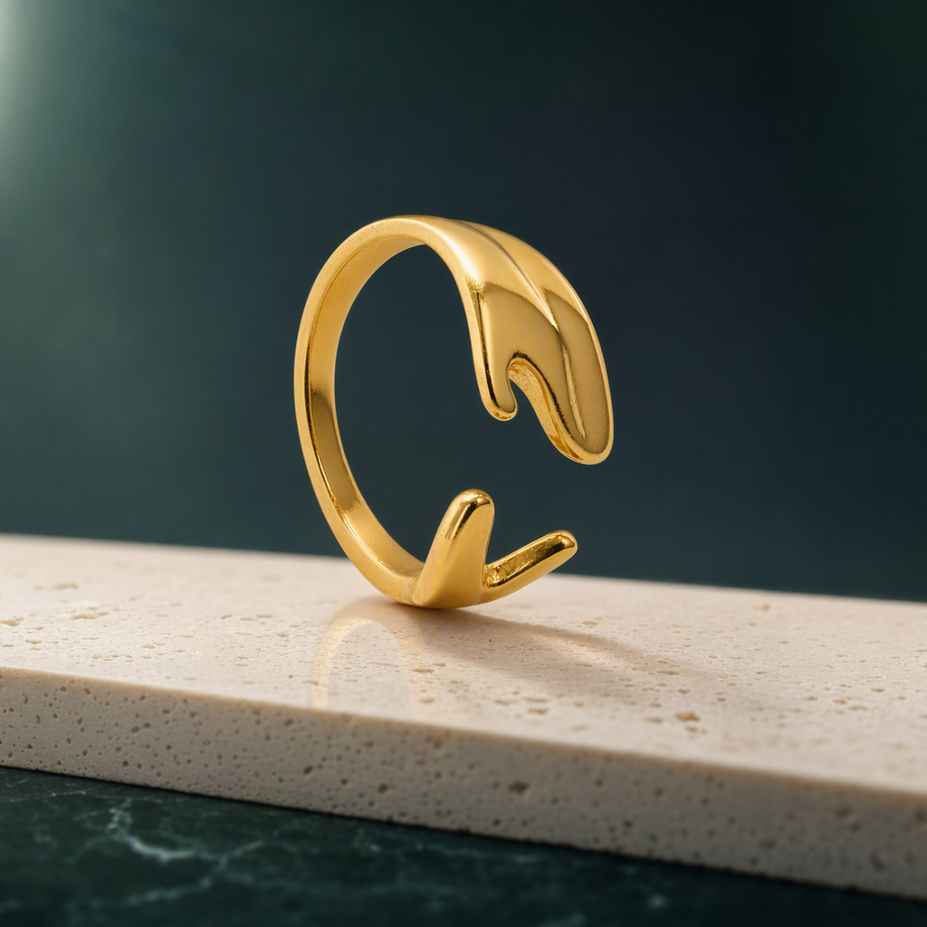 Abstract wave ring square product view