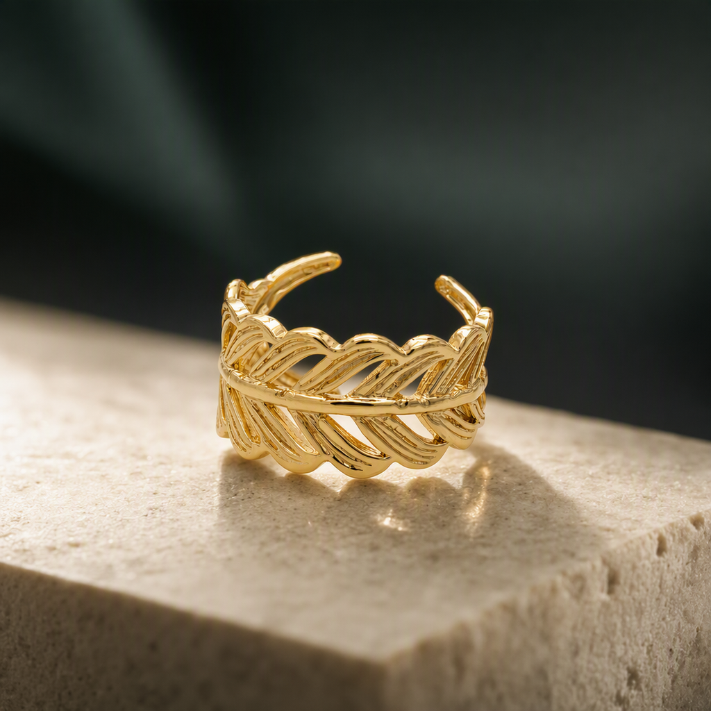 Leaf band ring square product view