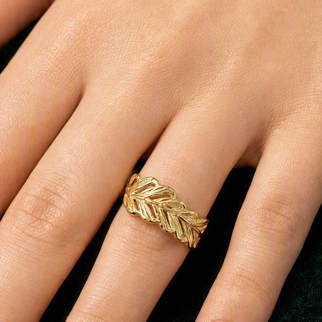 Leaf band ring styled view