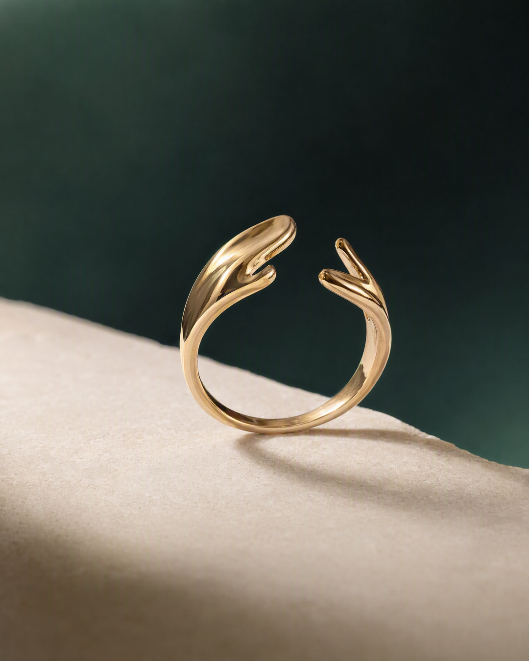 Abstract wave ring portrait product view