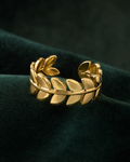 Laurel leaf ring portrait product view