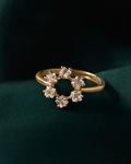 Floral halo ring portrait product view